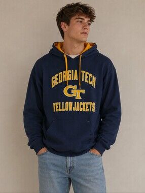 Georgia Tech Yellow Jackets Navy & Gold Hoodie Size XXL